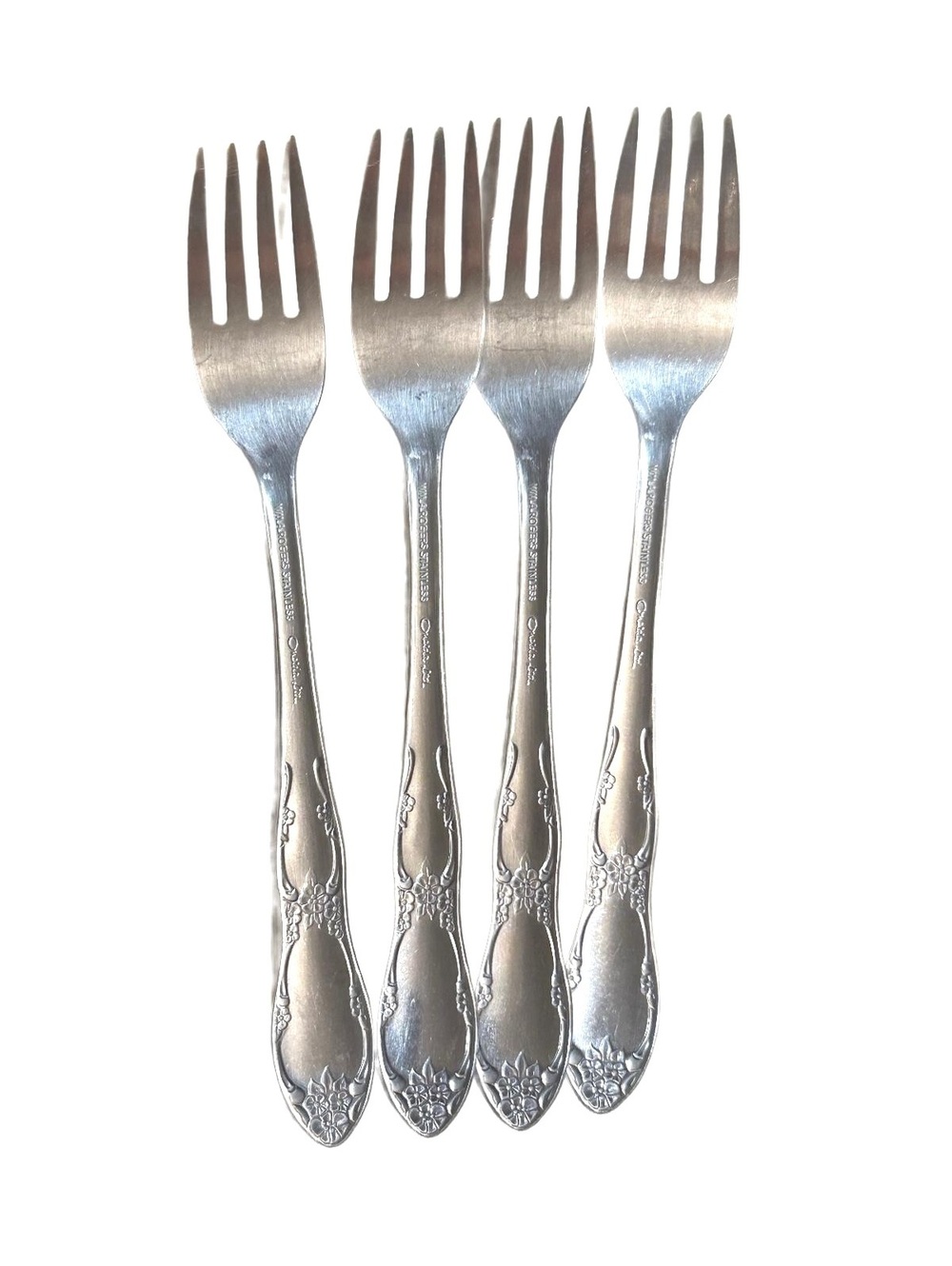 Set of 4 Vintage Stainless Steel Oneida Fenway (Daydream) Dinner Forks